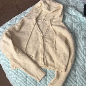 Women's Cream Hooded Sweater